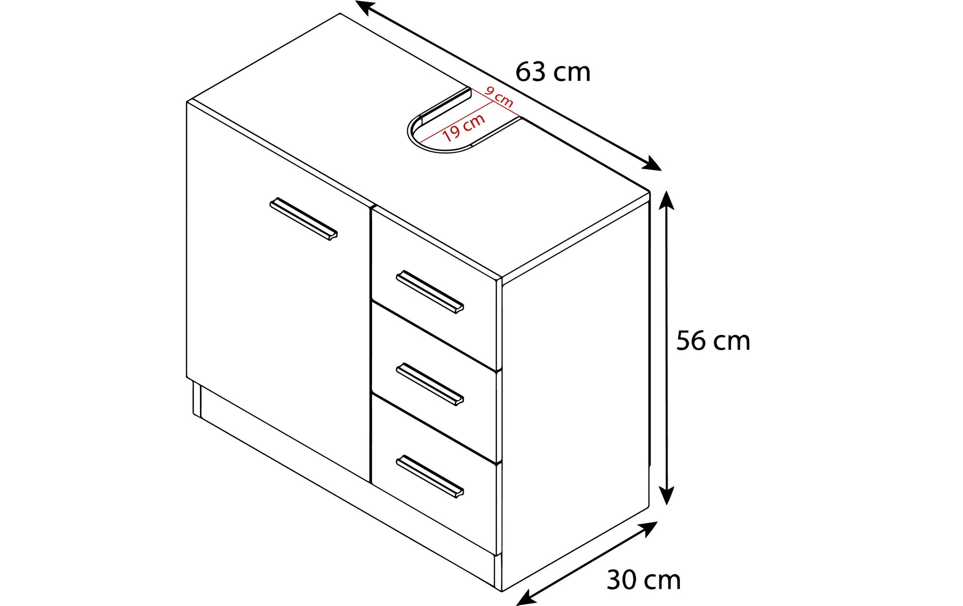 VCM Morgenthaler VCM Aufbewahrungsbox (Badezimmer) Zalo XL – 63×30×56 cm, Mischholz/MDF, Weiss