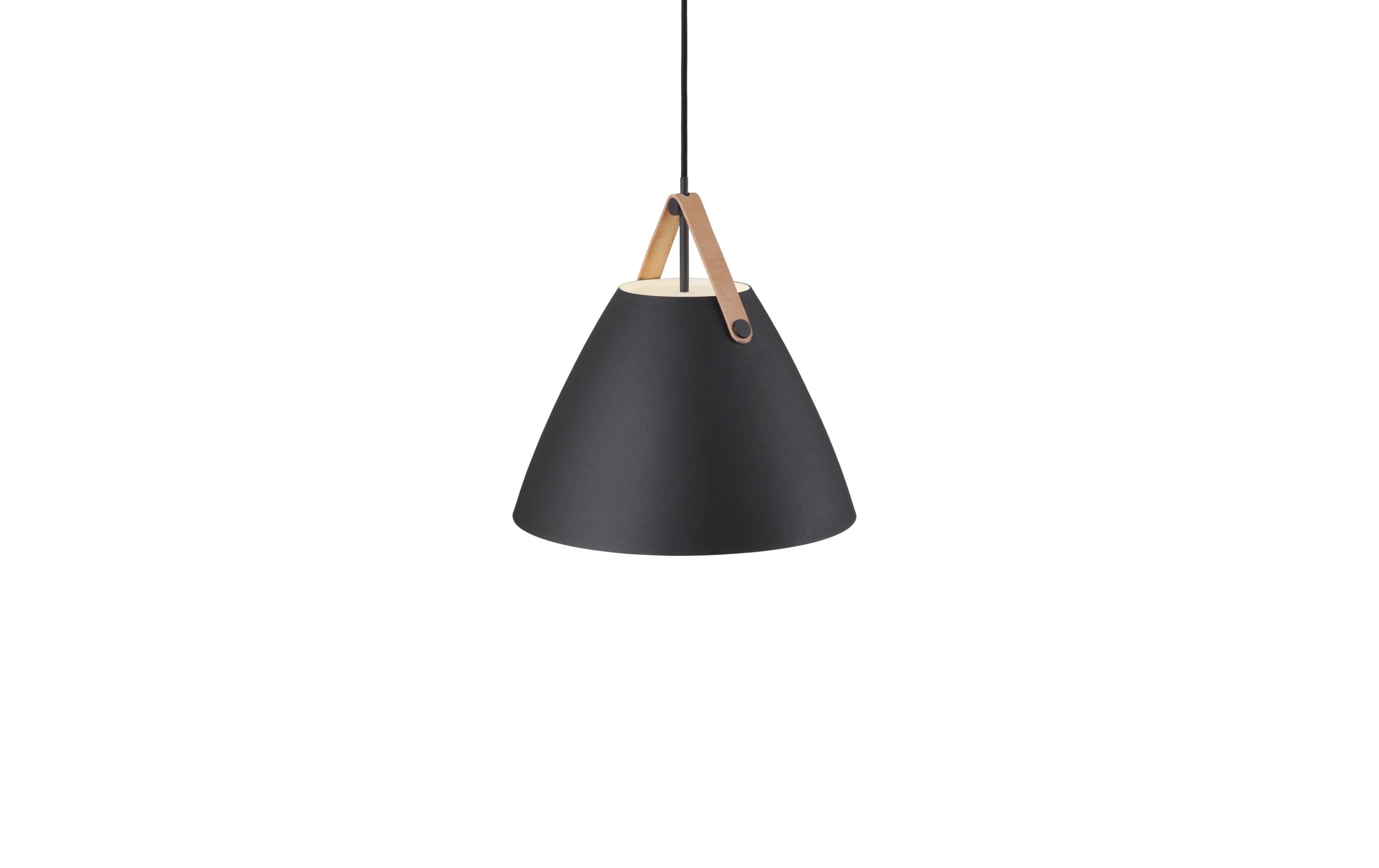 Nordlux dftp Nordlux Pendelleuchte Strap 36 – Ø 36 cm, 40 W, nicht dimmbar, schwarz, höhenverstellbar