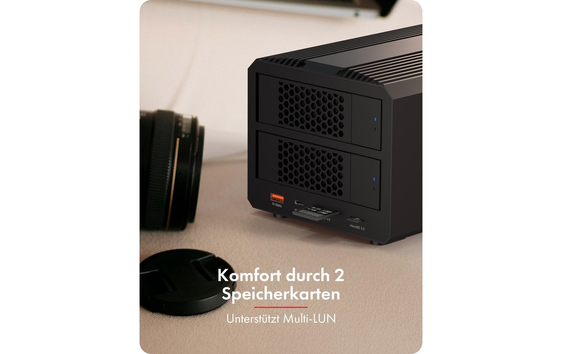 RaidSonic ICY BOX IB-RD3721HR-CU31 – 2-Bay extern – für 2,5"/3,5" HDD/SSD, SATA II