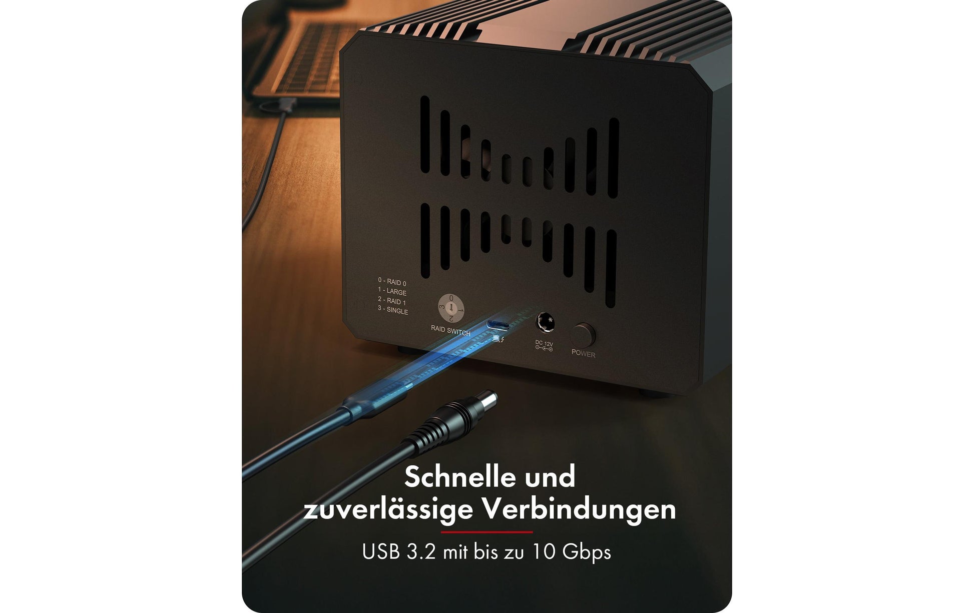 RaidSonic ICY BOX IB-RD3721HR-CU31 – 2-Bay extern – für 2,5"/3,5" HDD/SSD, SATA II