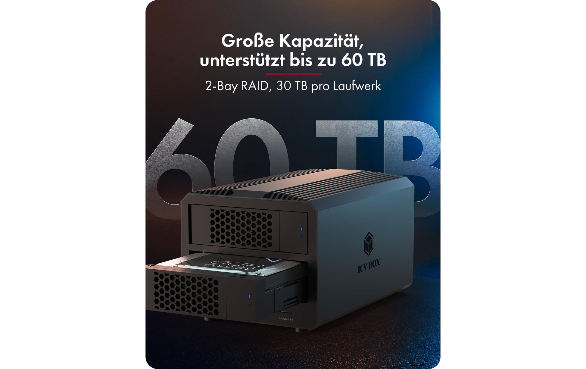 RaidSonic ICY BOX IB-RD3721HR-CU31 – 2-Bay extern – für 2,5"/3,5" HDD/SSD, SATA II