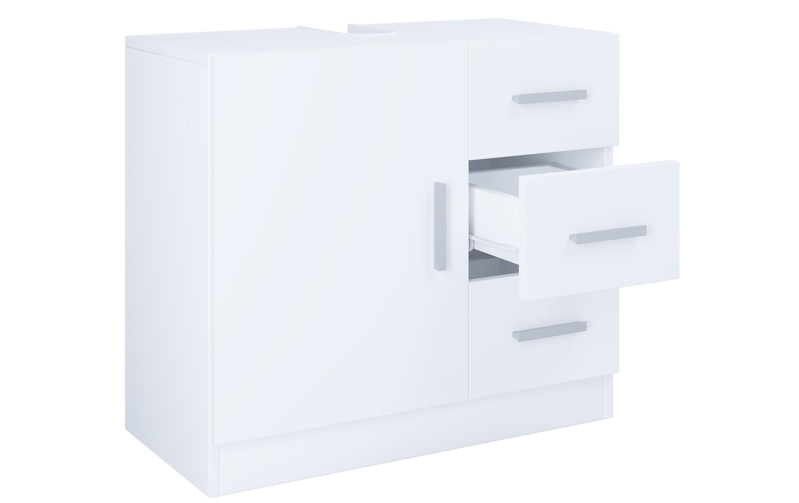 VCM Morgenthaler VCM Aufbewahrungsbox (Badezimmer) Zalo XL – 63×30×56 cm, Mischholz/MDF, Weiss