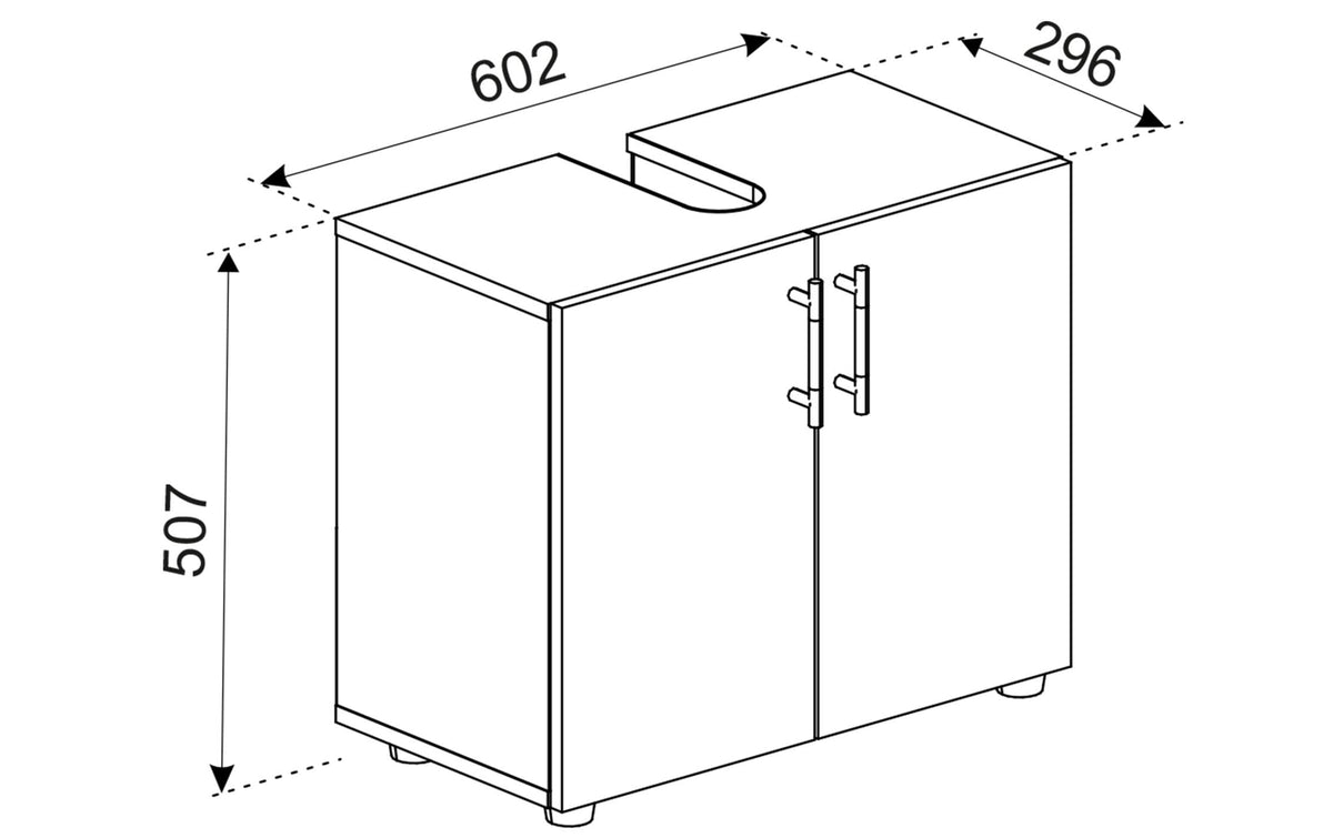 VCM Morgenthaler VCM Aufbewahrungsbox (Bad) Flandu II – MDF/Melamin, 60×30×51 cm, Weiss