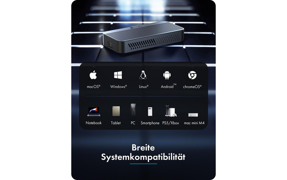 RaidSonic ICY BOX externes M.2 NVMe Gehäuse – 1-Bay Desktop – Thunderbolt 5, für M.2 NVMe (PCIe 4.0×4)