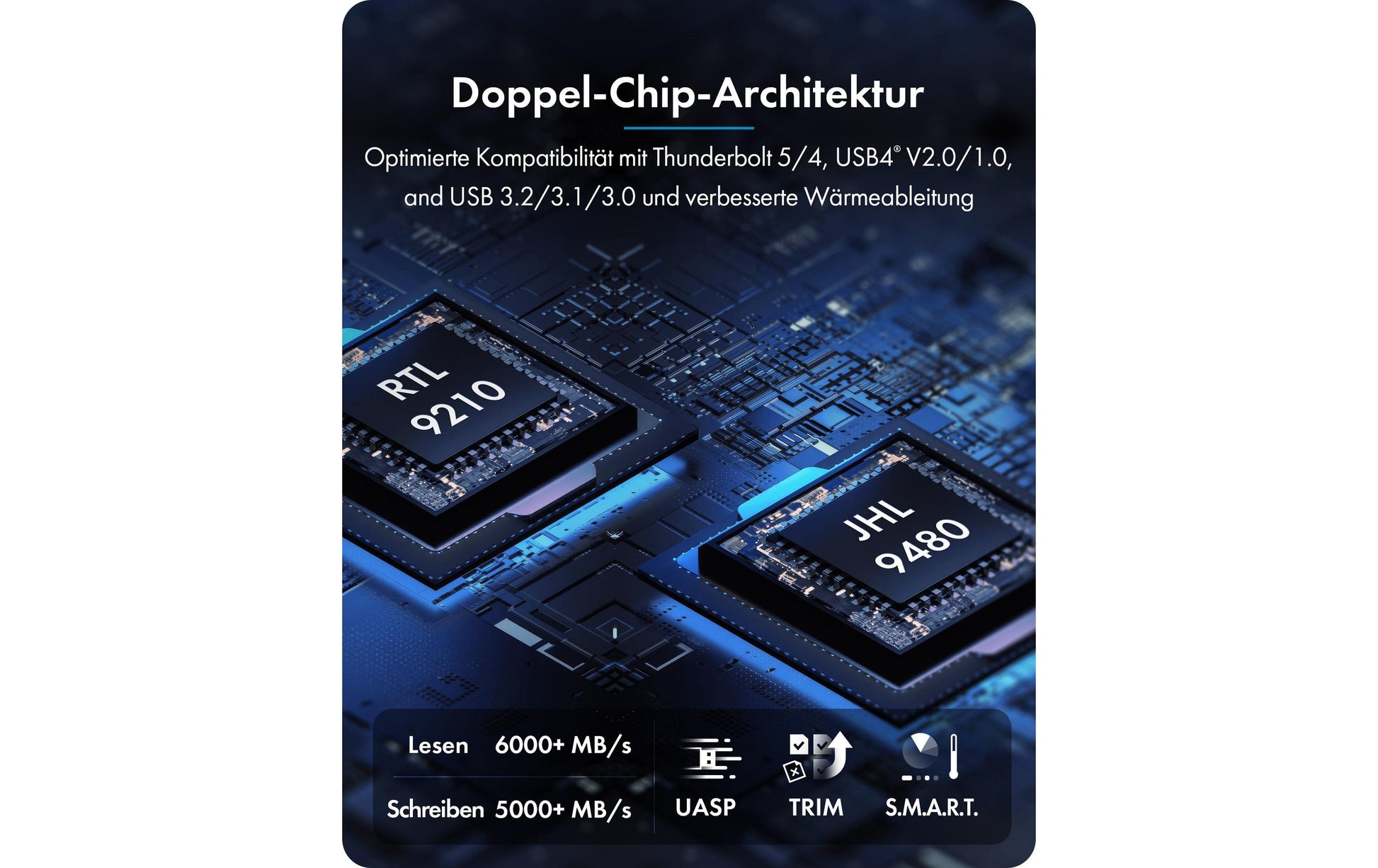 RaidSonic ICY BOX externes M.2 NVMe Gehäuse – 1-Bay Desktop – Thunderbolt 5, für M.2 NVMe (PCIe 4.0×4)