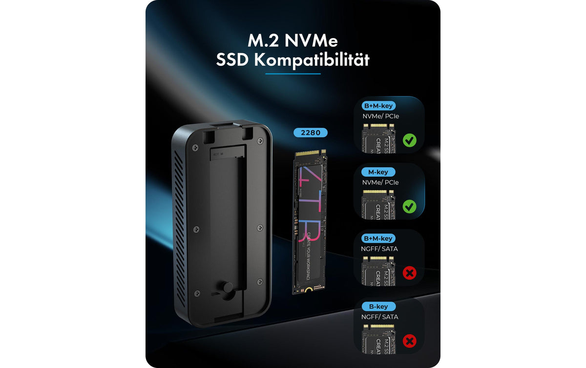 RaidSonic ICY BOX externes M.2 NVMe Gehäuse – 1-Bay Desktop – Thunderbolt 5, für M.2 NVMe (PCIe 4.0×4)