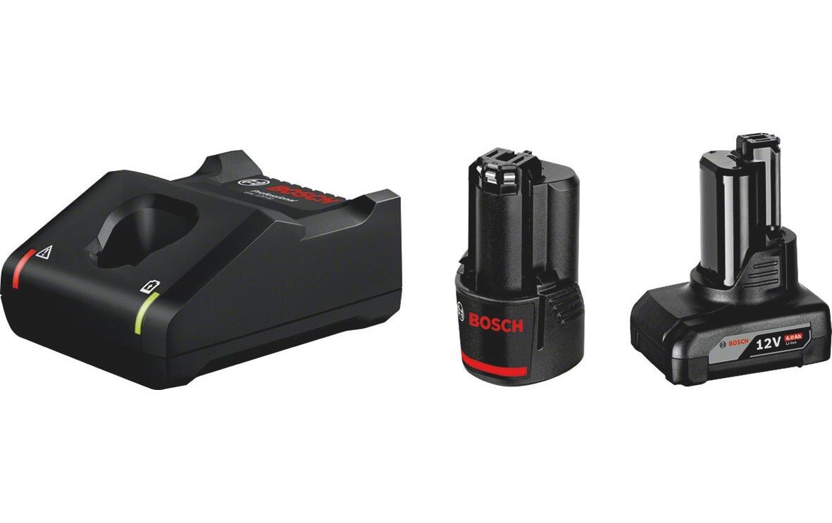 Bosch Professionelles Akku-Set 12 V 2,0/4,0 Ah – GAL 12V-40 – für Bosch Professional 12 V