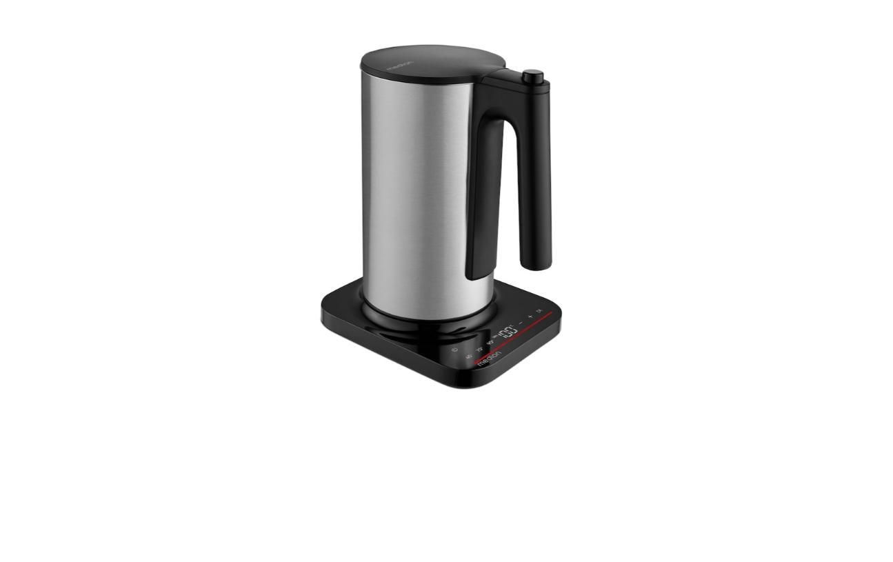 MEDION Wasserkocher MD 12106 – 1,5 l, Edelstahl, Temperaturwahl, Warmhaltefunktion, 2200 W