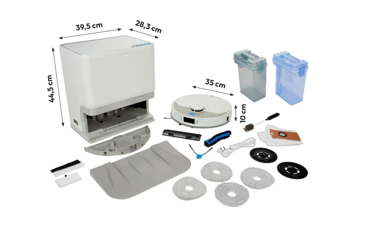 MEDION Saugroboter MD 12039 mit Wischfunktion – 10000 Pa, 225 min, Höhe 100 mm
