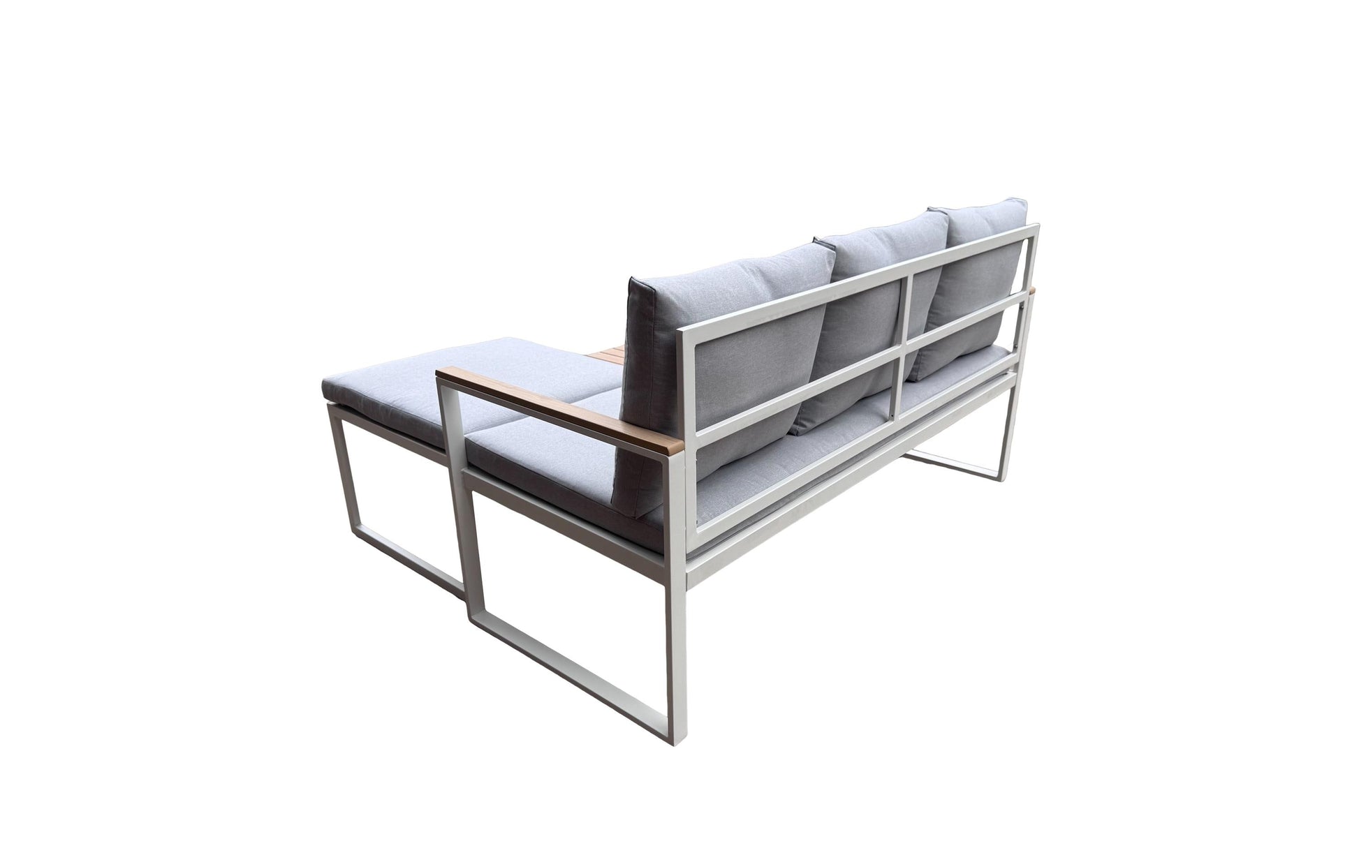 Cocon Lounge-Set – B 160 × T 65 × H 88 cm – Polyester, Polywood, Stahl (beschichtet), Beige, Grau – 3-teilig