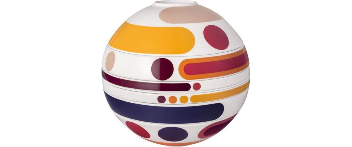 Villeroy & Boch Geschirrset Iconic Boule Miami – 7-teiliges Set, Ø 23,9 cm, Porzellan, spülmaschinenfest