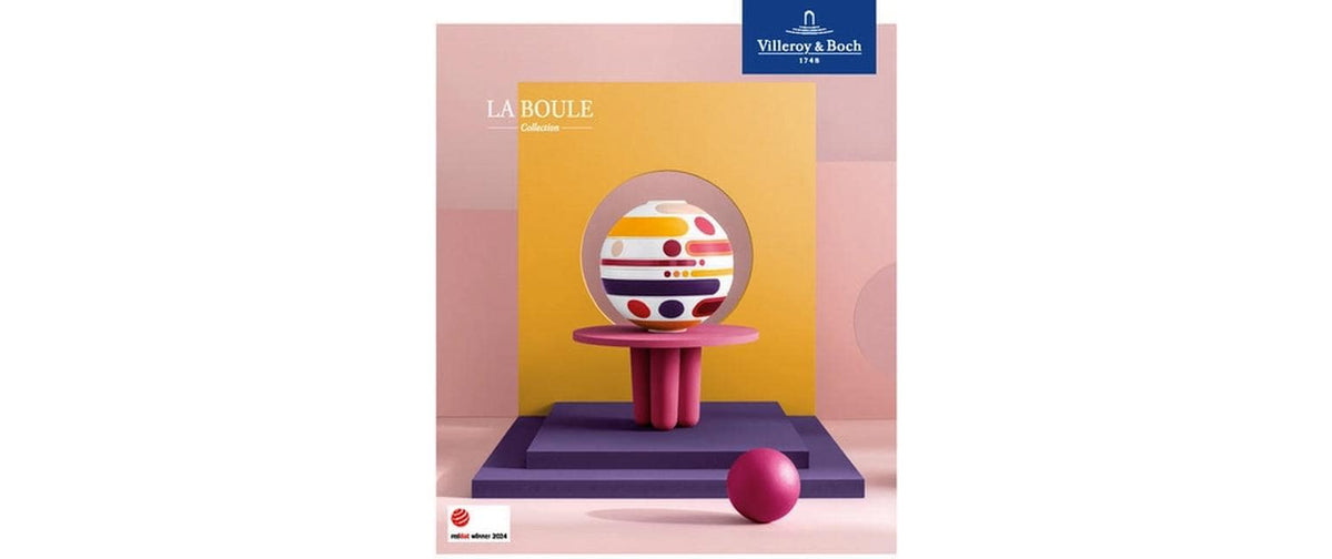 Villeroy & Boch Geschirrset Iconic Boule Miami – 7-teiliges Set, Ø 23,9 cm, Porzellan, spülmaschinenfest