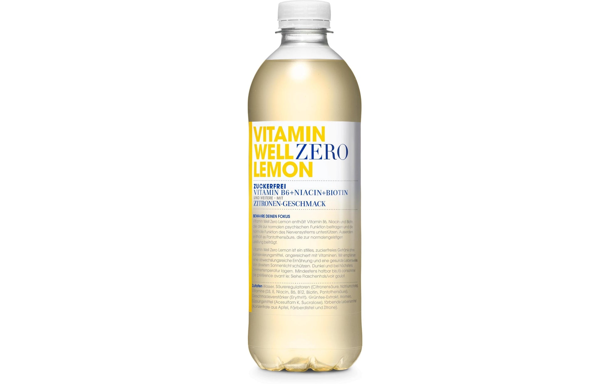 Vitamin Well – Vitaminwasser Zero, Zitrone, zuckerfrei – 12 × 5 dl