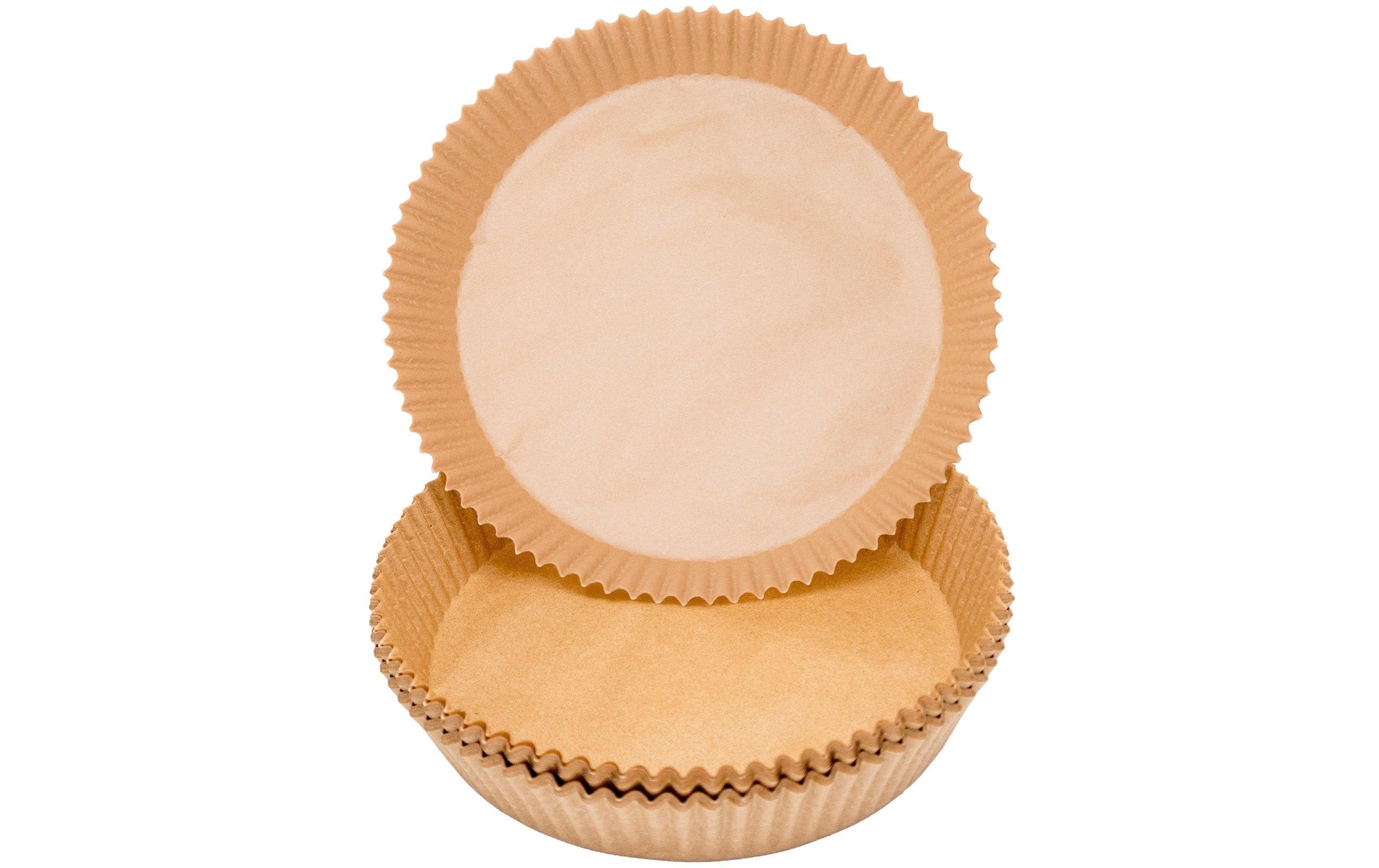 Nerthus Backpapier-Schalen für Heissluftfritteusen – Ø 16 cm × 4,5 cm, 100 Stk., Papier, Braun