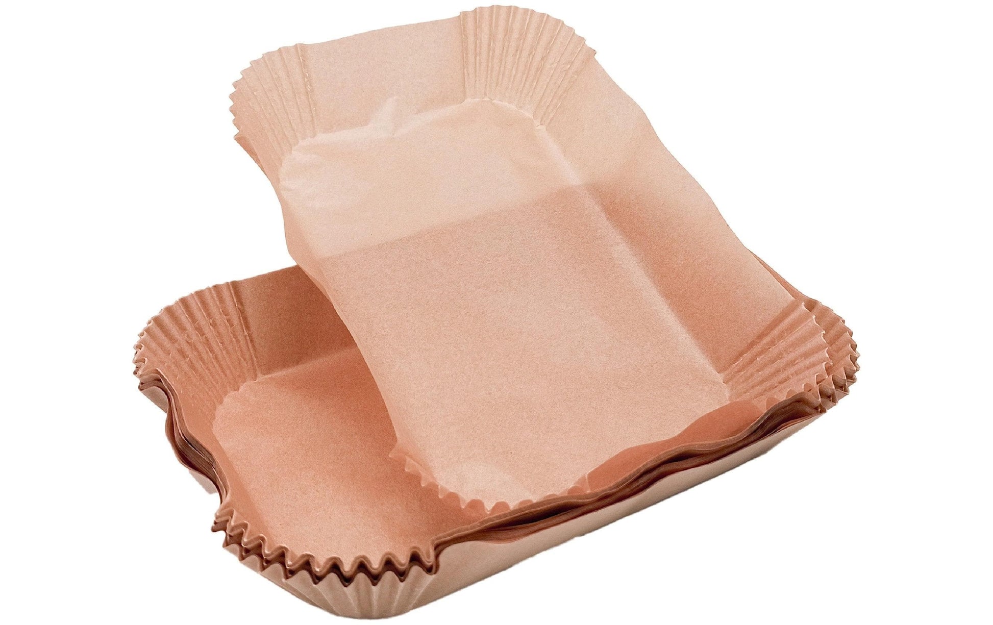Nerthus Backpapier-Schalen Rechteck – 14 × 22 × 4,5 cm, für Heissluftfritteusen, 100 Stk., Papier, Braun