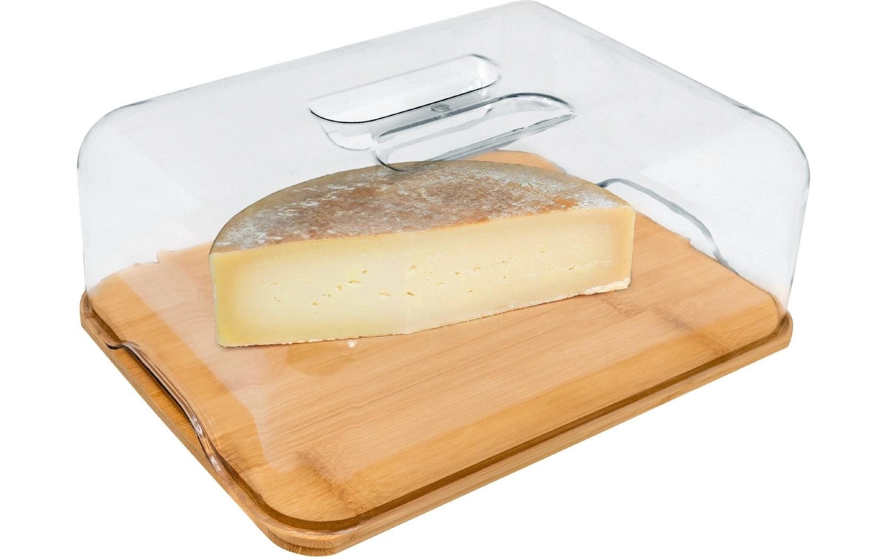 Nerthus Schneidebrett 20 × 27 × 13 cm, Bambus/PVC, Braun/Transparent