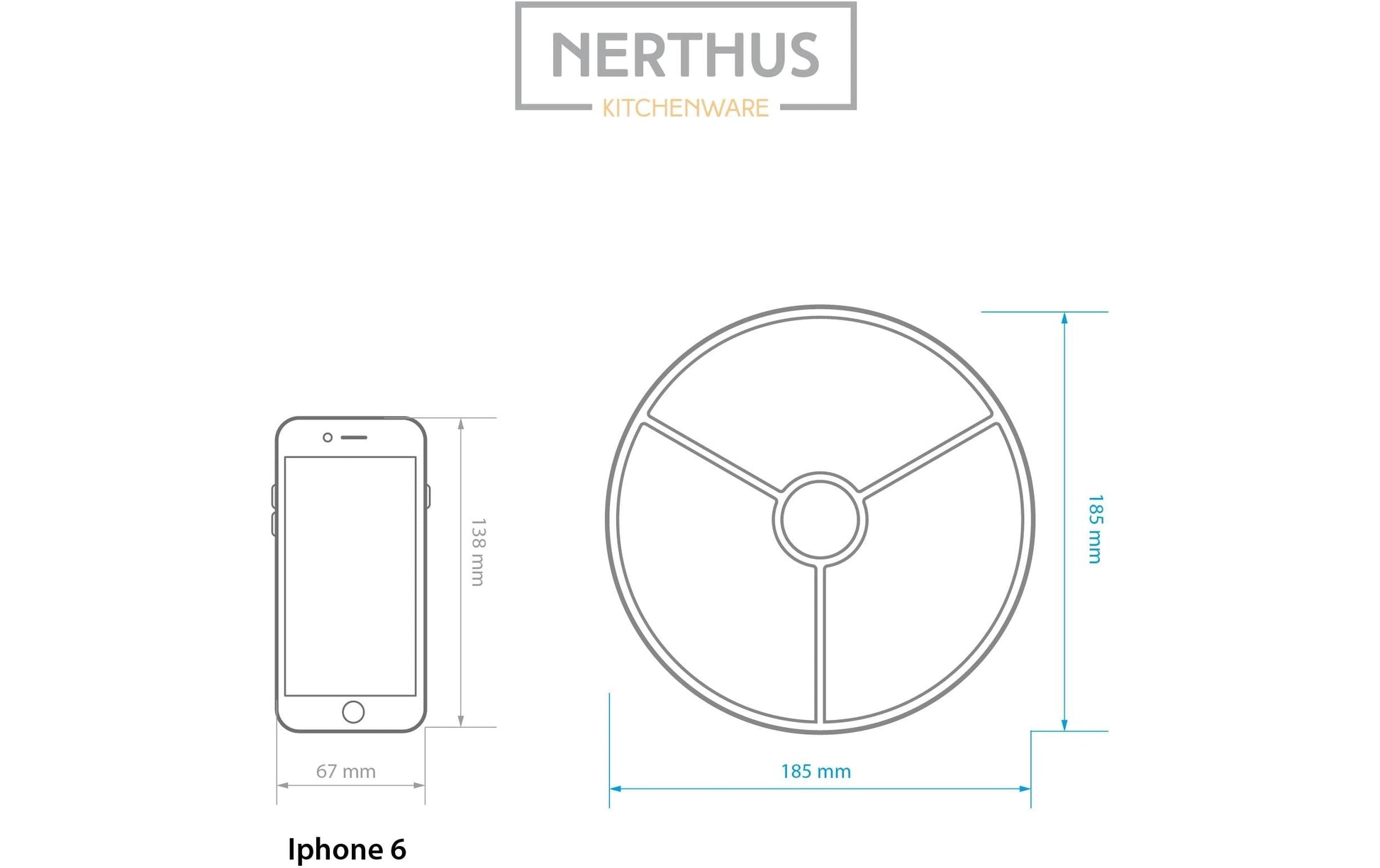 Nerthus Snackschale – Ø 25,5 cm, Porzellan, Weiss, mit Unterteilung, spülmaschinenfest