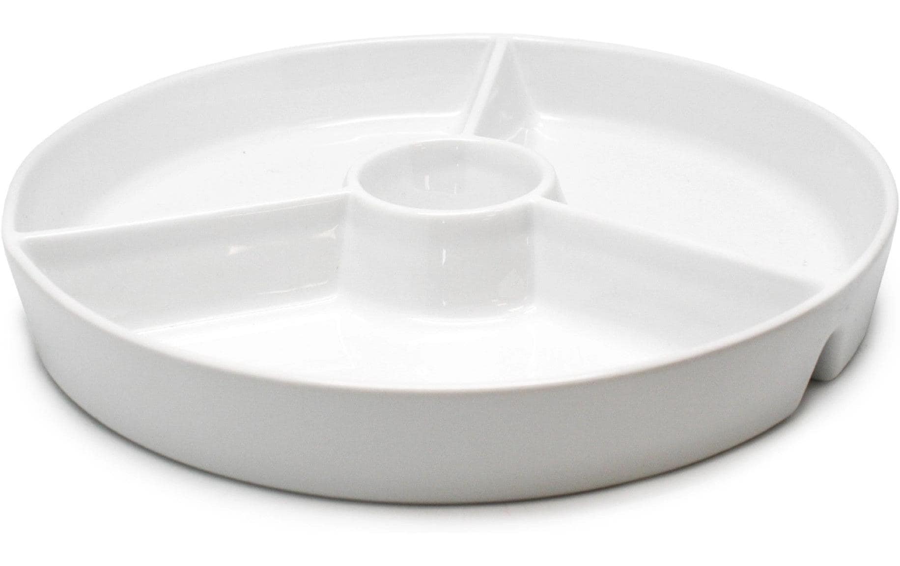 Nerthus Snackschale – Ø 25,5 cm, Porzellan, Weiss, mit Unterteilung, spülmaschinenfest