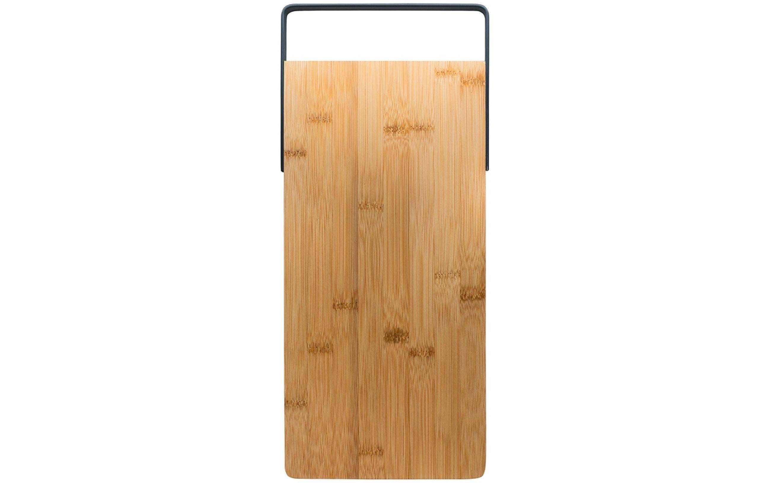 Nerthus Servierplatte – 18,5 × 38,0 × 38,0 cm, Bambus/Metall, Braun/Schwarz