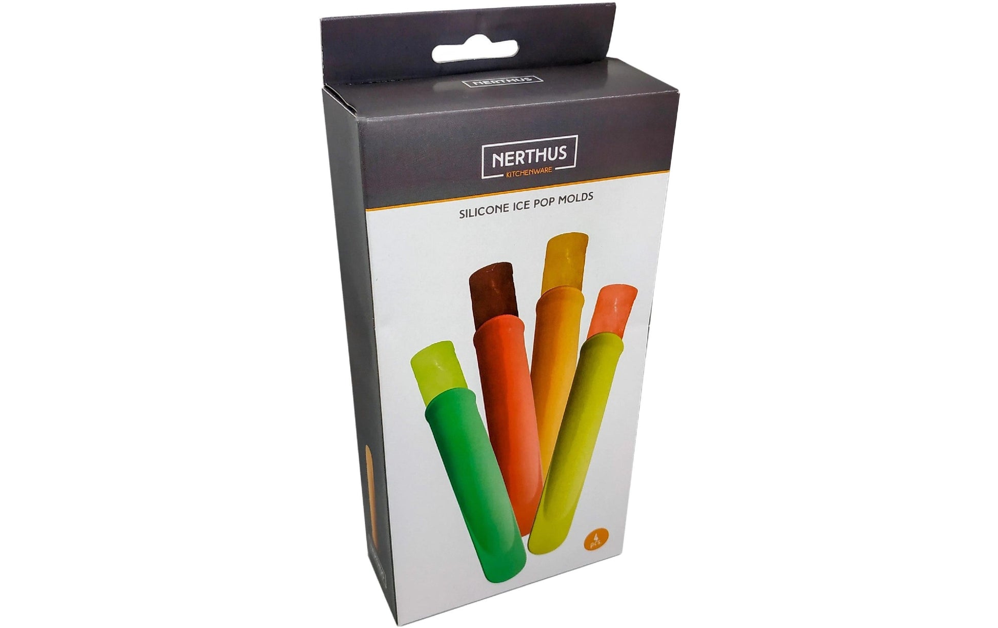 Nerthus Eis-am-Stiel-Formen 4 Stk., 10 × 21 cm, Silikon, Mehrfarbig