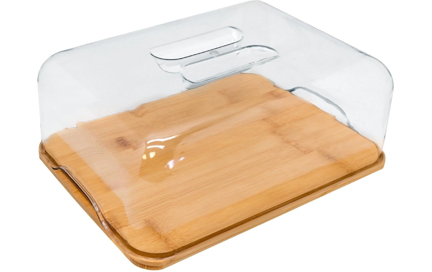 Nerthus Schneidebrett 20 × 27 × 13 cm, Bambus/PVC, Braun/Transparent