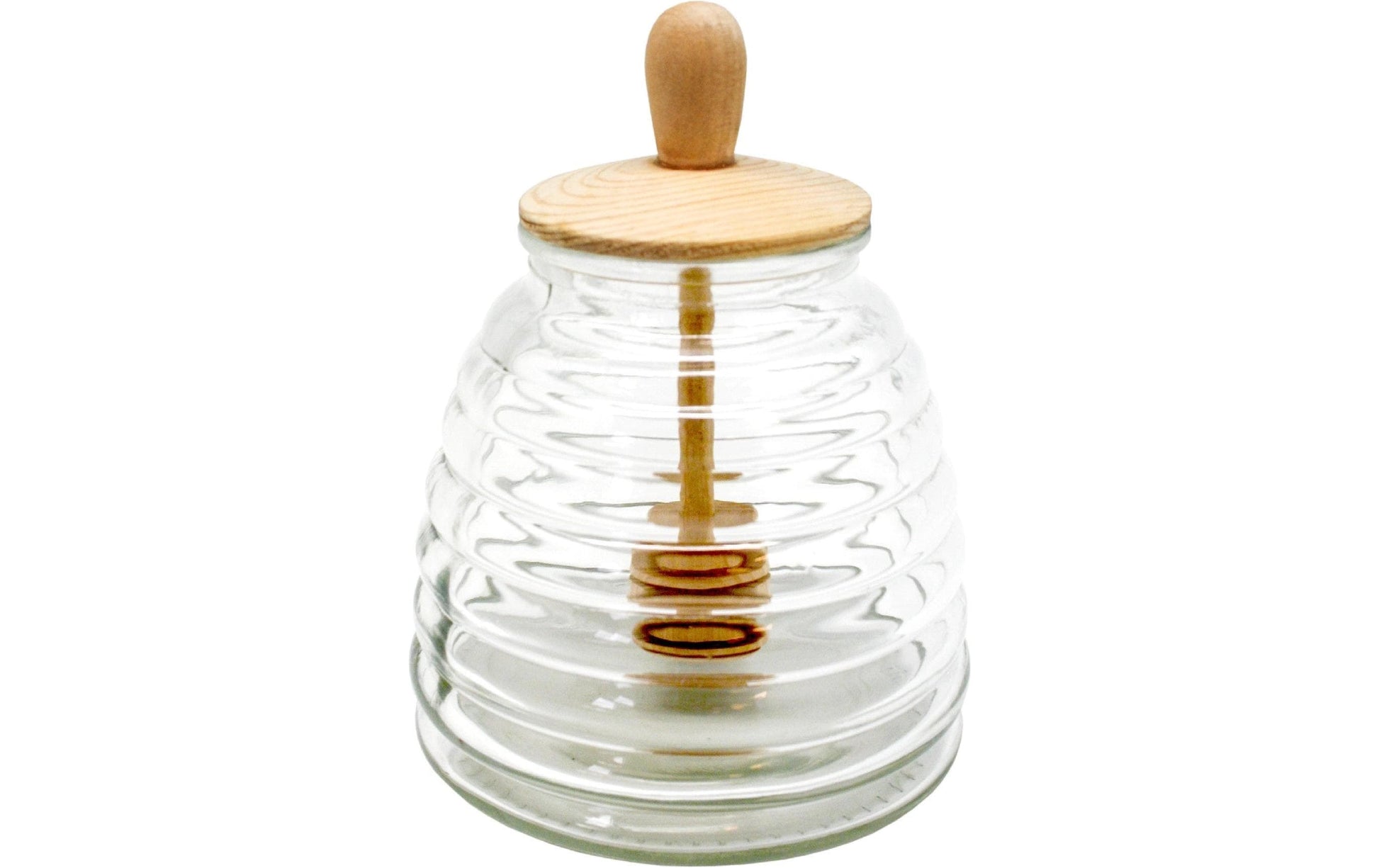 Nerthus Vorratsdose 360 ml, Ø 9,5 cm, Glas/Birke, Transparent