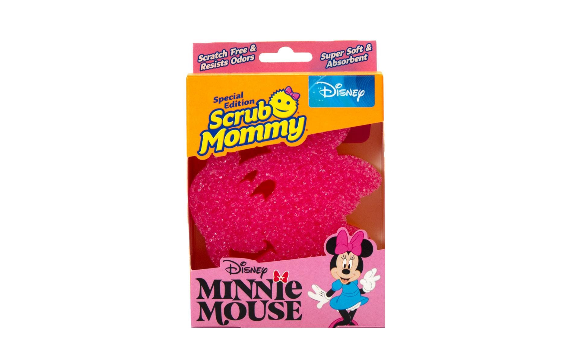 Scrub Daddy Spülschwamm – Motiv Minnie Mouse, für Geschirr, Glas, Edelstahl, 10,1 × 4 × 15 cm, Pink, 1 Stk.