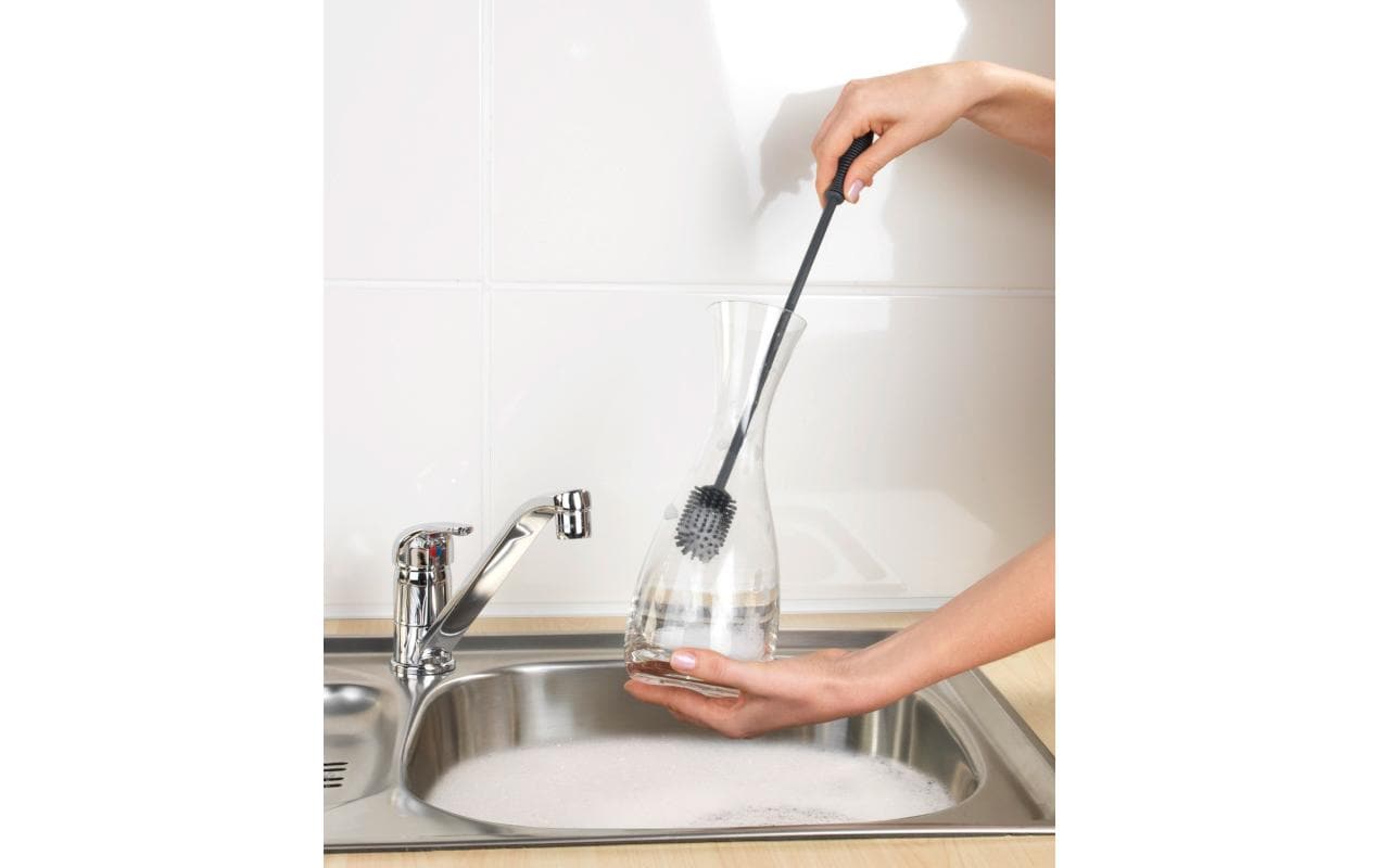 Wenko Flaschenbürste – Silikon, 38 cm, Dunkelgrau