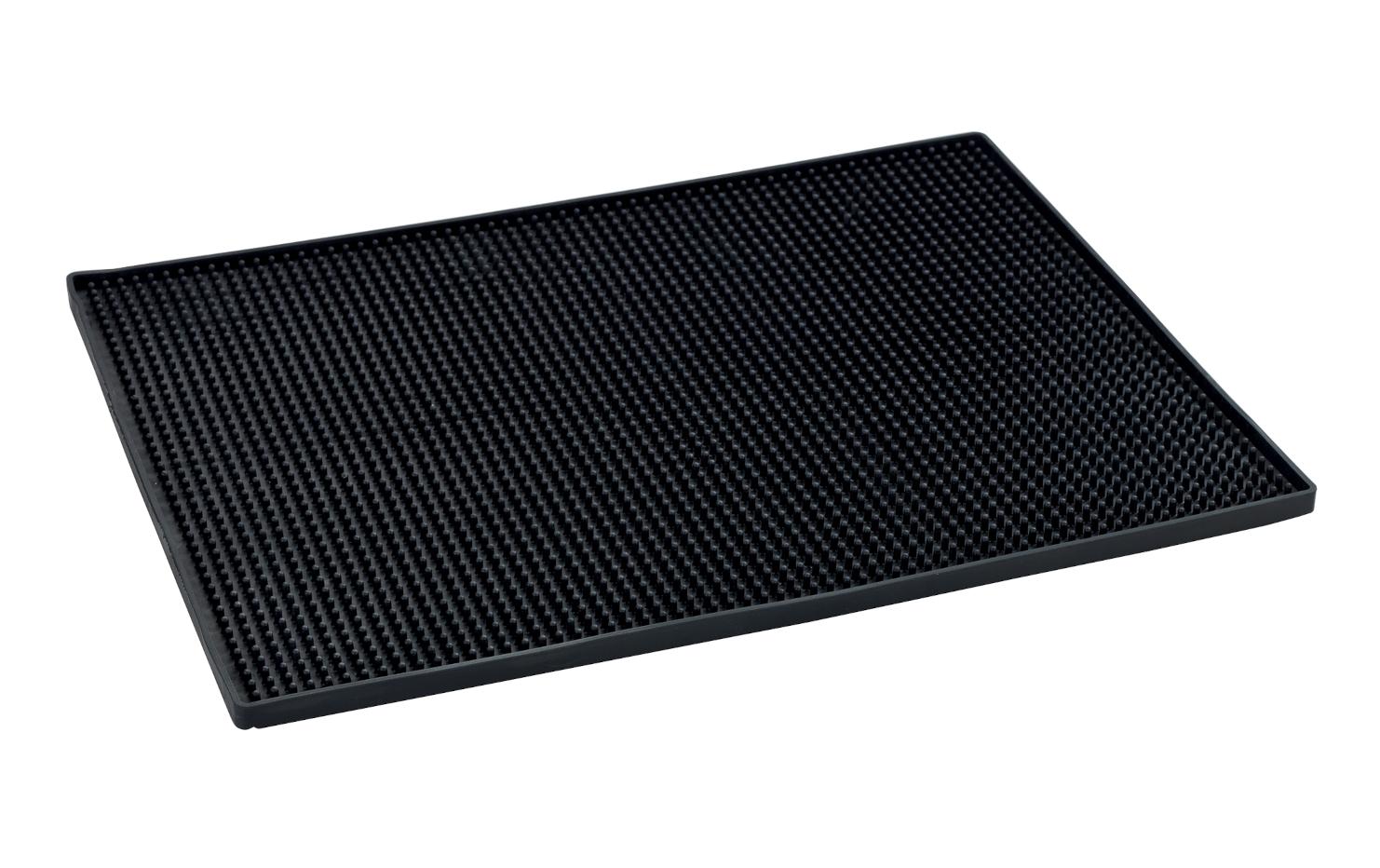 Wenko Abtropfmatte 40 × 30 × 1 cm, Gummi/Kunststoff, Schwarz