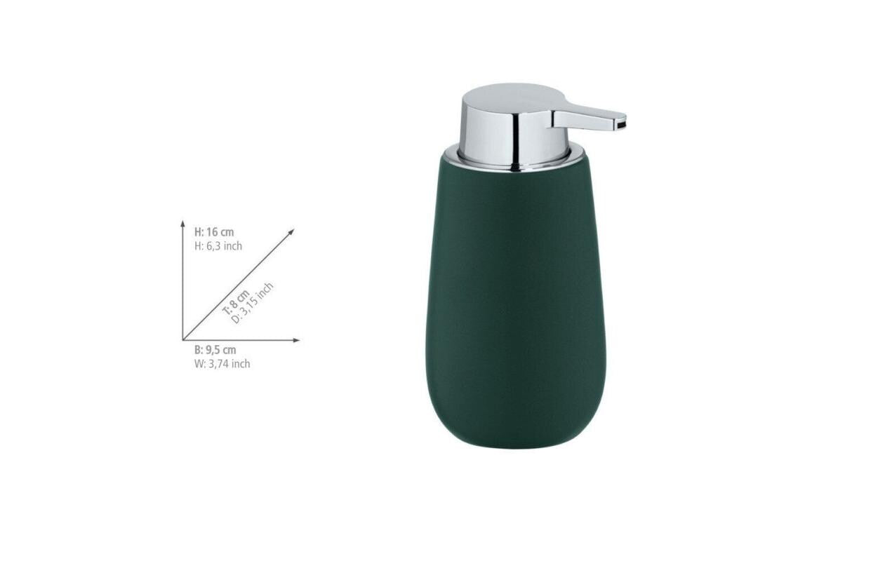 Wenko Seifenspender – Tisch – Keramik, Dunkelgrün, 320 ml