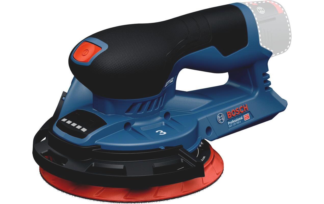 Bosch Professional GEX 12V-150-3 Akku-Exzenterschleifer – 12 V – Klettverschluss – Solo