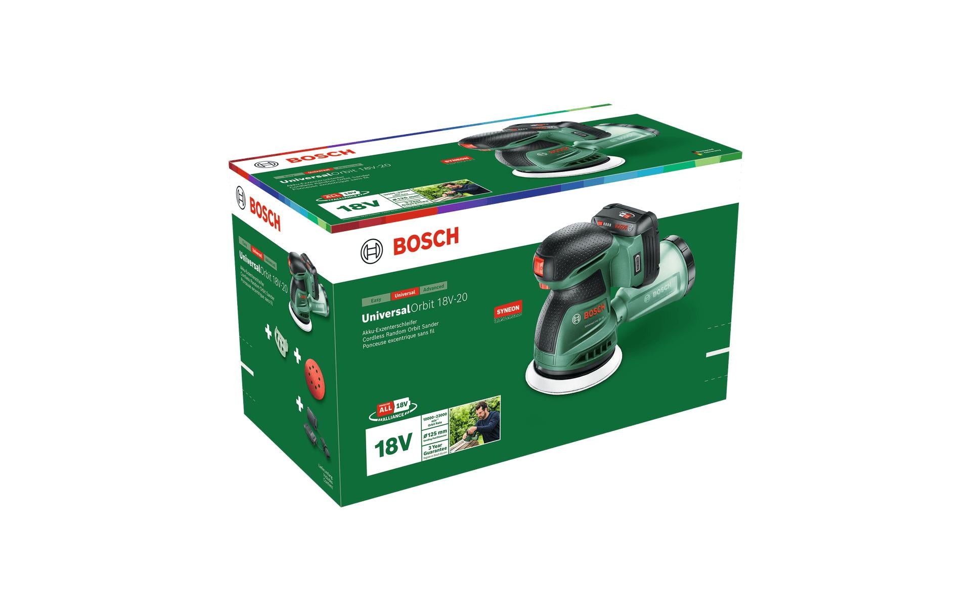 Bosch UniversalOrbit 18V-20 Akku-Exzenterschleifer – 18 V – Ø 125 mm – Solo – POWER FOR ALL