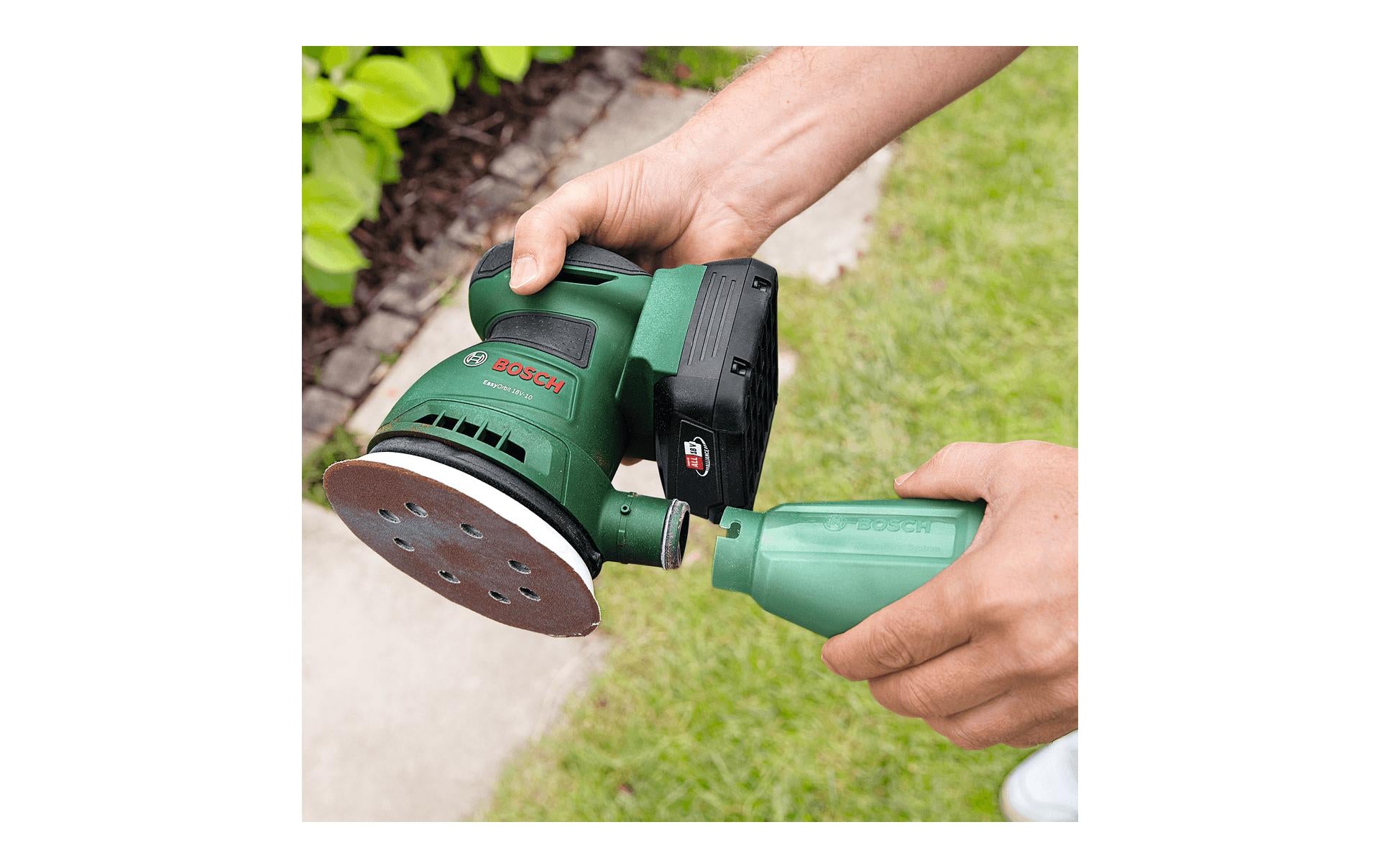 Bosch EasyOrbit 18V-10 Akku-Exzenterschleifer – 18 V – Ø 125 mm – 1×2,0 Ah & Ladegerät – POWER FOR ALL