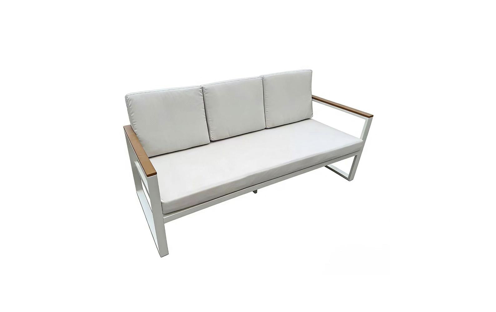 Contini Lounge-Set PARIS – 175 × 73 × 74 cm – Metall & Polyester – Braun – mit 5 Sitzplätzen