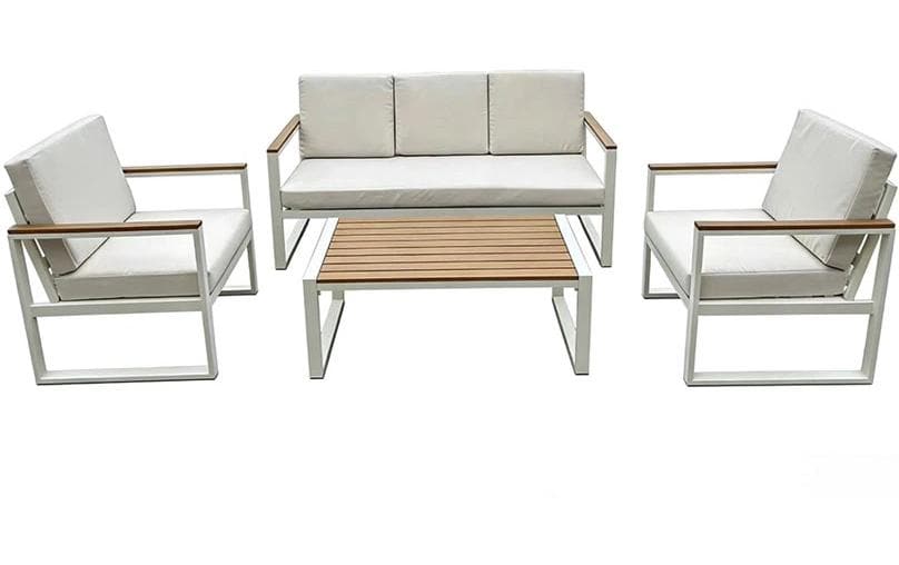 Contini Lounge-Set PARIS – 175 × 73 × 74 cm – Metall & Polyester – Braun – mit 5 Sitzplätzen