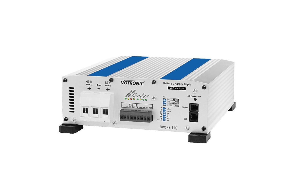 Votronic VAC 45-10/25 Batterieladegerät 12 V 45 A – AGM, Gel, Blei-Säure, 2-Stufen – für Wohnmobil – IP21
