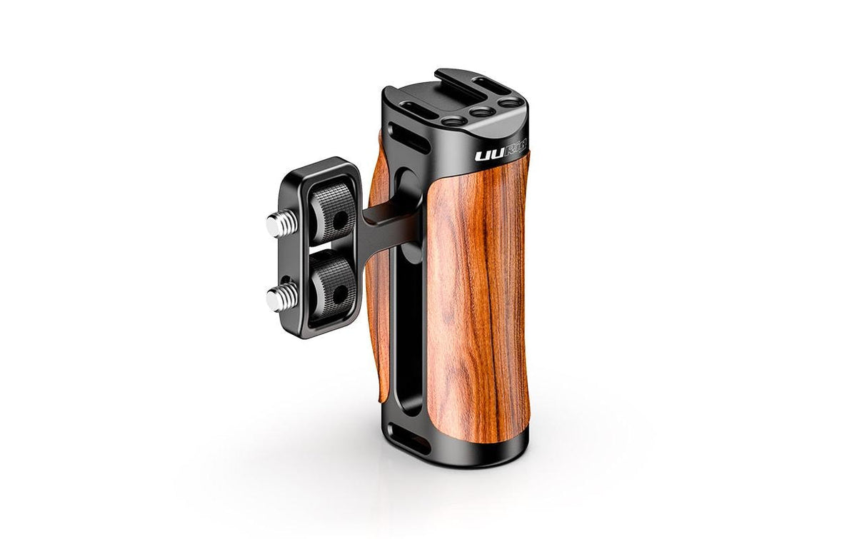 UURig R075 Holzgriff – 91 × 39 × 29 mm – für Kamerakäfige mit zwei 1/4-20 Befestigungen (Abstand 18 mm)