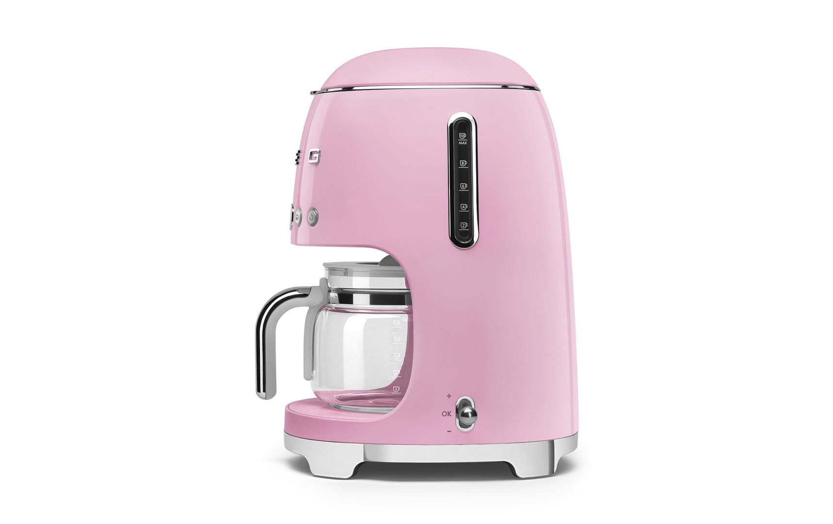 Smeg DCF02 Filterkaffeemaschine – 10 Tassen, 1,4 l, Permanentfilter, Rosa
