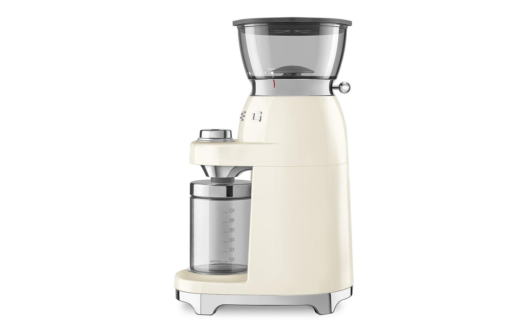Smeg Kaffeemühle CGF03CREU – 240 g, Kegel- & Scheibenmahlwerk, 150 W – beige/creme
