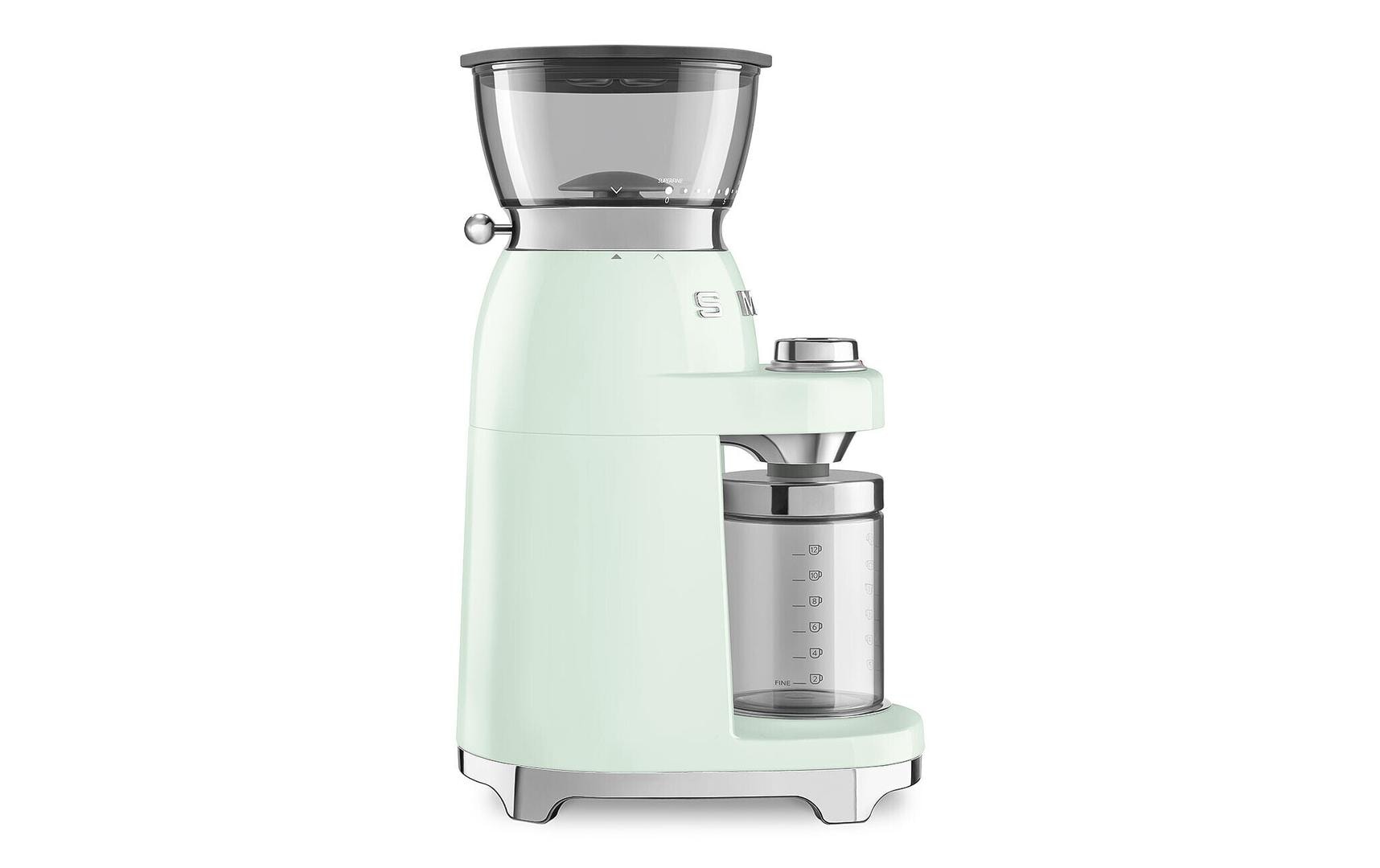 Smeg Kaffeemühle CGF03PGEU – 240 g, Kegel- & Scheibenmahlwerk, 150 W, 3 Stufen – grün/edelstahl