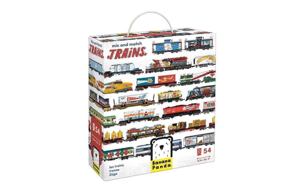 Banana panda Puzzle Mix and Match Trains – Logikspiel, ab 5 Jahren, EN/mehrsprachig