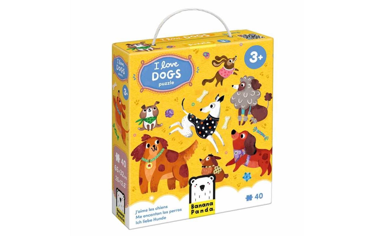 Banana panda Puzzle I Love Dogs – 60 Teile – 66 × 32 cm – ab 3 Jahren – Karton, Pappe