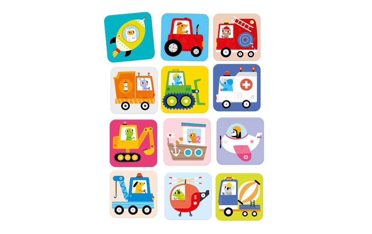 Banana panda Memory Vehicles Suuuper Size – Kartenspiel, 2–4 Spieler, ab 2 Jahren, 10 Min., EN/mehrsprachig