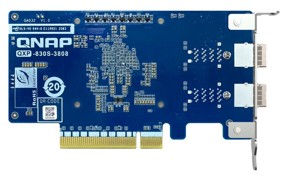 QNAP QXP-830S-3808 PCIe Host-Bus-Adapter – 2× Mini-SAS, 12 Gbit/s, PCIe 4,0 x8, für CAB-SAS-8644-Kabel