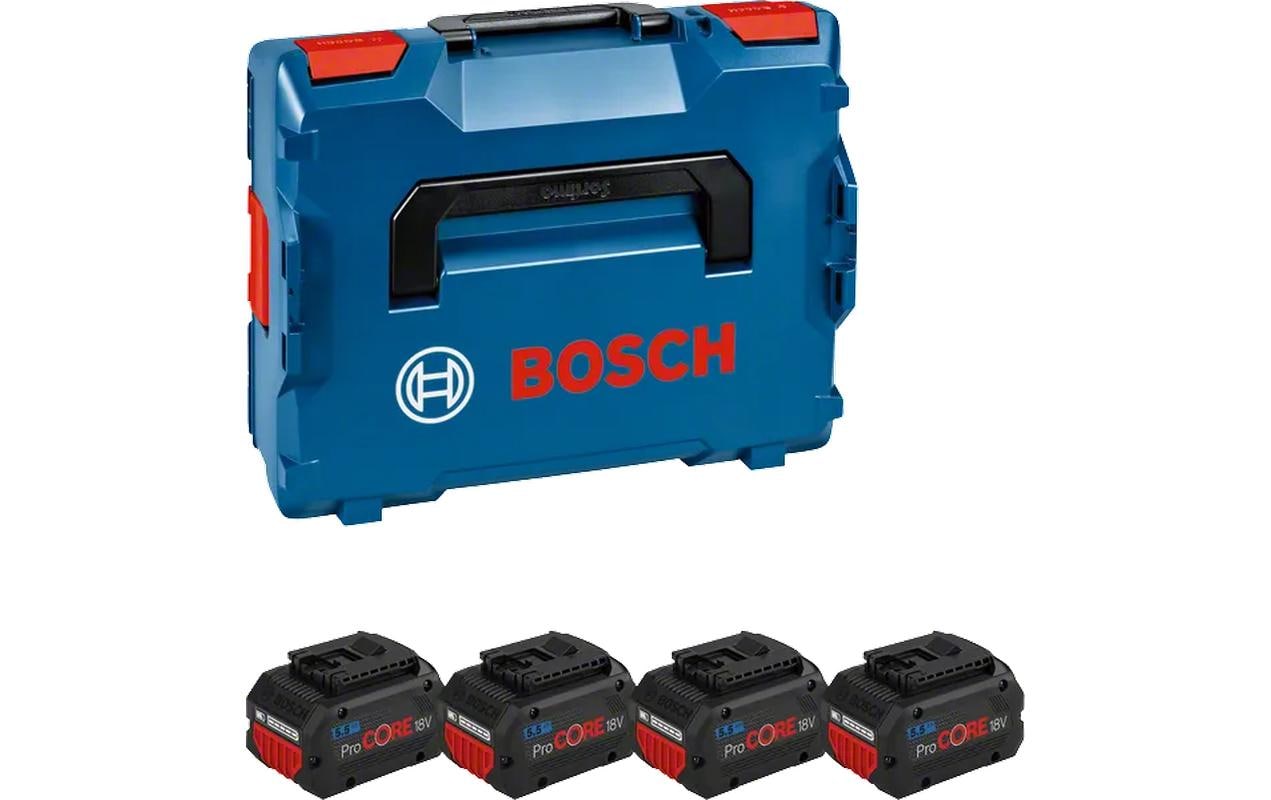 Bosch Professioneller Akku 18 V 5,5 Ah (99 Wh) Li-Ion – 4 Stk – für Bosch Professional 18 V