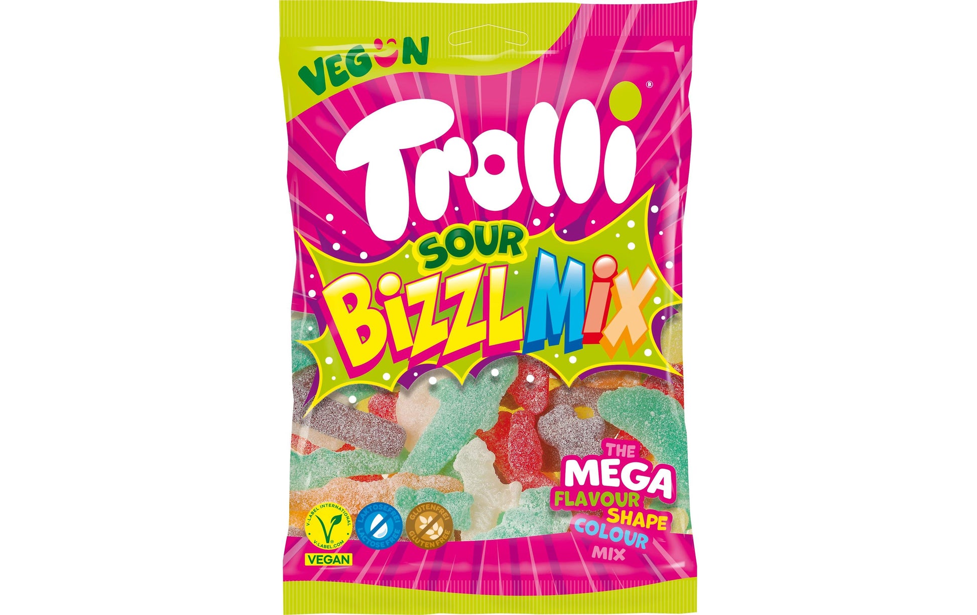 Trolli Bizzl Mix – Gummibonbons – Vegan, Glutenfrei – 200 g