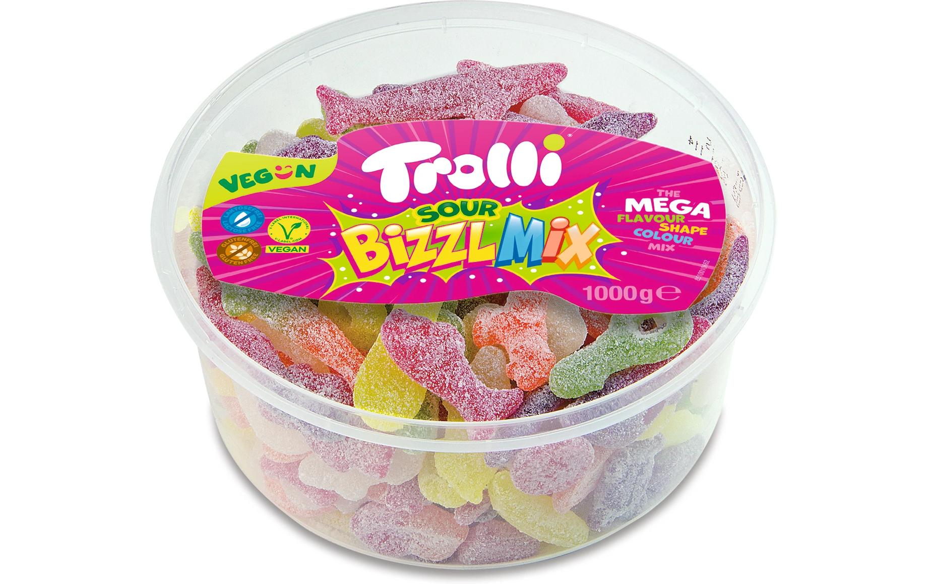 Trolli Bizzl Gummibonbons – Mix, glutenfrei, vegan – 1 kg
