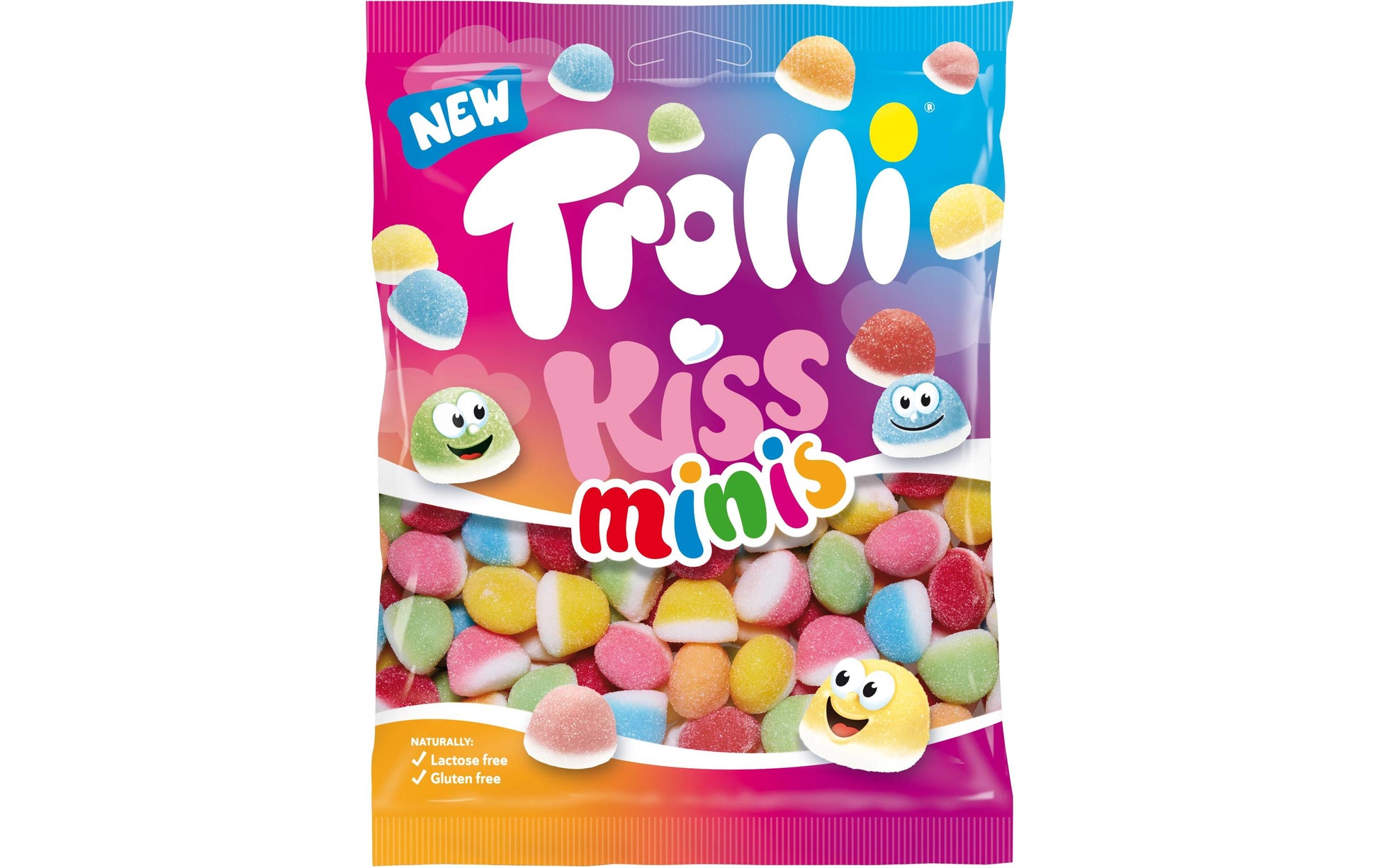 Trolli Kiss Minis Gummibonbons – glutenfrei – 175 g