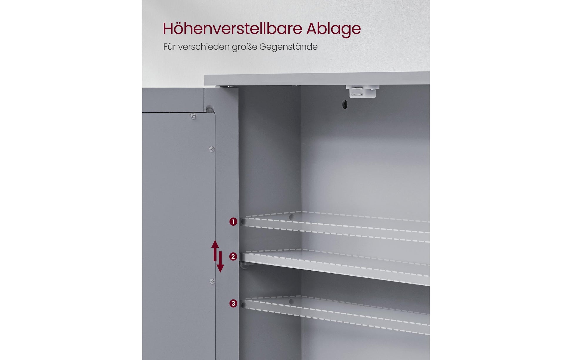 Vasagle Spiegelschrank – 56,5×13×58,5 cm, Glas/MDF, Grau