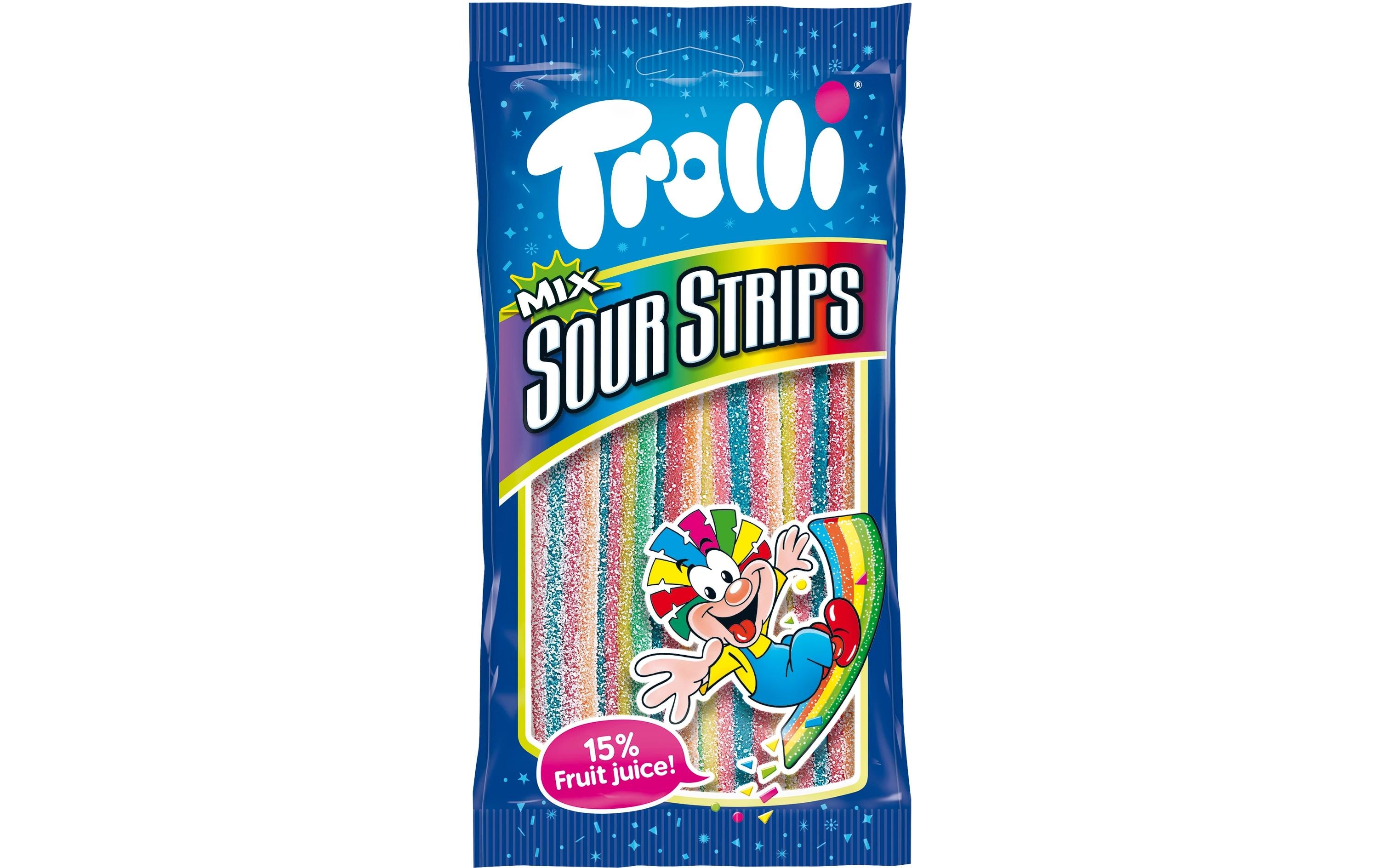Trolli Sour Strips Gummibonbons – Mix – 85 g